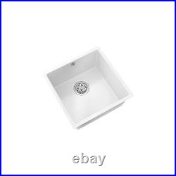 Ellsi Comite Granite Single Bowl Undermount Kitchen Sink & Waste Matt White