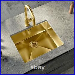 Ellsi Elite PDT-000438 Single Bowl Inset/Undermount Gold Kitchen Sink -540x440mm