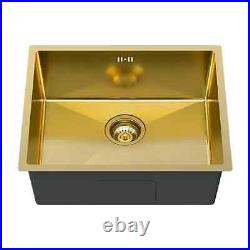 Ellsi Elite PDT-000438 Single Bowl Inset/Undermount Gold Kitchen Sink -540x440mm