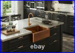 Ellsi Excel Single Bowl Kitchen Sink Stainless Rectangle Undermount Copper Waste