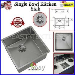 Ellsi Square Super Deep Single Bowl Stainless Steel Undermount Kitchen Sink