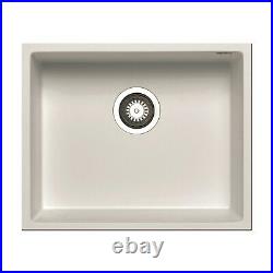 Enzo Madison Single Bowl Composite Granite White Undermount Kitchen S BeBa 26202
