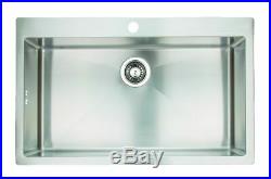 Extra Large Single Bowl Square Kitchen Sink 1.2mm Stain Steel 820x510mm TopMount