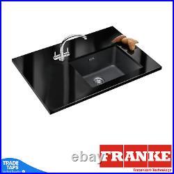 FRANKE Sirius Kitchen Sink Carbon Black 1.0 Bowl Undermount Tectonite Waste Kit