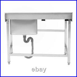 Farmhouse Hotel Kitchen Sink Single Bowl Catering Side Workbench Free Standing