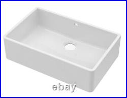 Fireclay Single Bowl Butler Kitchen Sink with Overflow