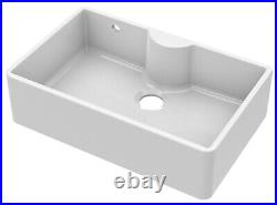 Fireclay Single Bowl Butler Kitchen Sink with Tap Ledge