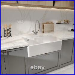Fireclay Single Bowl Butler Kitchen Sink with Tap Ledge