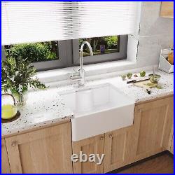 Fireclay Single Bowl Butler Kitchen Sink with Tap Ledge 220 x 450 x 595mm