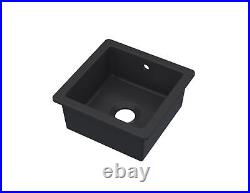 Fireclay Single Bowl Square Undermount Kitchen Sink, Central Waste & Overflow W
