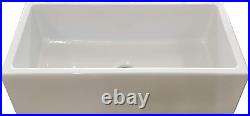 Fireclay Sink, Single Bowl Farmhouse Apron Kitchen Sink, Flat or Fluted Option