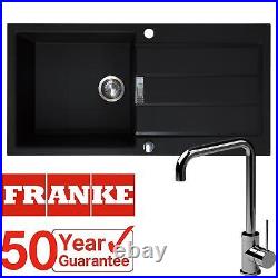 Franke 1.0 Bowl Black Reversible Composite Kitchen Sink & Angel CP Chrome Tap