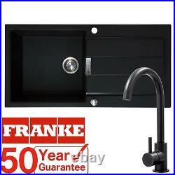 Franke 1.0 Bowl Black Reversible Composite Kitchen Sink & KT6BL Single Lever Tap
