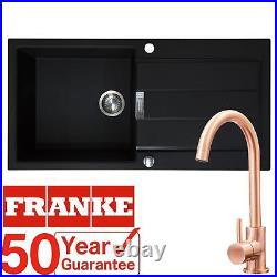 Franke 1.0 Bowl Black Reversible Composite Kitchen Sink & KT6CU Single Lever Tap