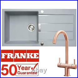 Franke 1.0 Bowl Grey Reversible Composite Kitchen Sink & KT3CU Copper Mixer Tap