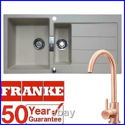 Franke 1.5 Bowl Coffee Reversible Composite Kitchen Sink & Copper Mixer Tap