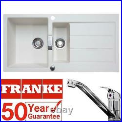 Franke 1.5 Bowl Cream Reversible Kitchen Sink with Waste & Chrome Single Lever Tap