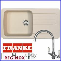 Franke Aveta 1.0 Bowl Cream Tectonite Kitchen Sink And Reginox Elbe Chrome Tap