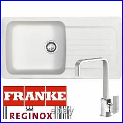 Franke Aveta 1.0 Bowl White Tectonite Kitchen Sink And Reginox Astoria Mixer Tap