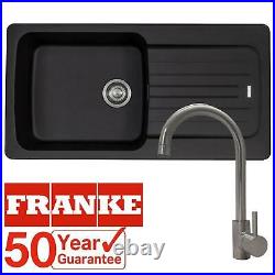 Franke Aveta 1 Bowl Black Tectonite Kitchen Sink & Brushed Nickel Mixer Tap