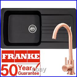 Franke Aveta 1 Bowl Black Tectonite Kitchen Sink & Modern Copper Mixer Tap