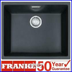 Franke SID 110-50 1.0 Bowl Black Tectonite Undermount Kitchen Sink And Waste Kit
