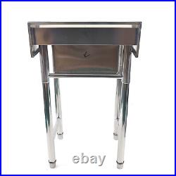 Freestanding Laundry Kitchen Single Sink Utility Bowl Wash Table Basin Stainless