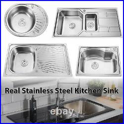 G4RCE Stainless Steel Kitchen Sink Laundry Catering Top mount Square Single Bowl