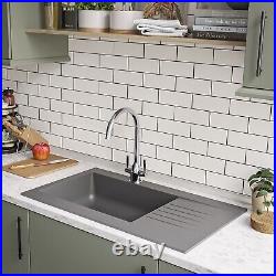 GRADE A2 Essence Amelia Single Bowl Grey Composite Kitchen Sink A2/BeBa 28568