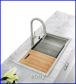 Glacier Bay All-in-One Drop-In Stainless Steel 27 in. 4-Hole Single Bowl Kitchen