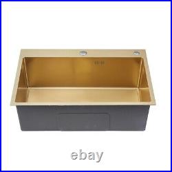 Gold kitchen Sinks Stainless Steel Single Bowl 53x43cm Vegetable Washing Basin