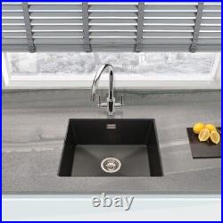 Granite Composite 80% Quartz Undermount Kitchen Sink Single Bowl Black