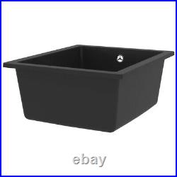 Granite Kitchen Sink Single Basin 1 Deep Bowl Black Undermount Strainer Basket