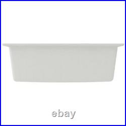 Granite Kitchen Sink Single Basin 1 Deep White Bowl Undermount Strainer Basket