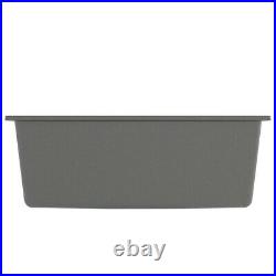 Granite Kitchen Sink Single Basin 1 Large Bowl Grey Undermount Strainer Basket