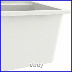 Granite Kitchen Sink Single Basin 1 Large Bowl White Undermount Strainer Basket