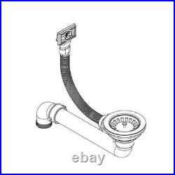 Granite Kitchen Sink Single Basin Bowl Basket Strainer Kit Undermount Black/Grey