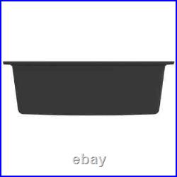Granite Kitchen Sink Single Bowl Drainer Quartz & Resin Inset Basket Waste Black