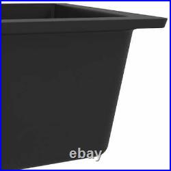 Granite Kitchen Sink Single Bowl Drainer Quartz & Resin Inset Basket Waste Black