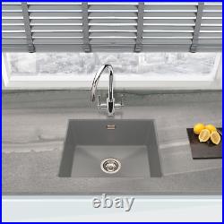 Granite Sink Composite Undermount Grey Kitchen Inset Bowl Single For Countertops