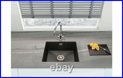 Granite Undermount Single Deep Bowl Kitchen Sink Matt Black Modern Designer 1B