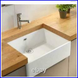 Grasmere By Wren Single Bowl Belfast Or Butler Style White Ceramic Sit In Sink