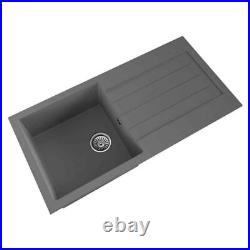 Grey 1.0 Bowl Comite Kitchen Sink 1000mm x 500mm Single Bowl Sink with Drainer