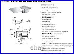 Grohe K200 Kitchen Single Bowl Sink BauEdge Tap Set, Surface Mounting, 31562SD1