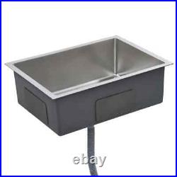Handmade Kitchen Sink Single Bowl Basin Waste with Strainer Stainless Steel 59cm