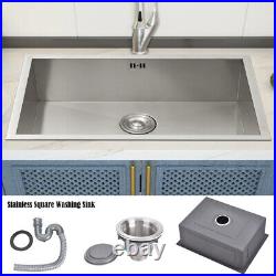 Handmade Kitchen Sinks Stainless Single, 1.5 Bowl Sink & Waste Kit Reversible UK