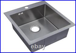 Handmade Single 1.0 Bowl Satin Stainless Steel Inset Kitchen Sink (DS026-1)