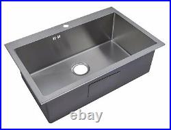 Handmade Single 1.0 Bowl Satin Stainless Steel Inset Kitchen Sink (DS028-1)