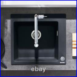 Hansgrohe S51 Kitchen Sink Single Bowl Inset Graphite Black SilicaTec 560x510mm