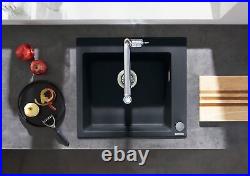 Hansgrohe S51 Kitchen Sink Single Bowl Inset Graphite Black SilicaTec 560x510mm